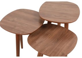 SET 3x măsuță laterală TYN maro
