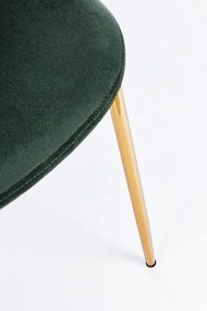 Scaun dining verde inchis din catifea si metal, Terry Bizzotto