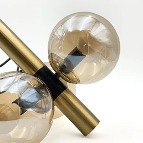 Lustră pe cablu ROLLO 3xE14/5W/230V auriu/bej fumuriu