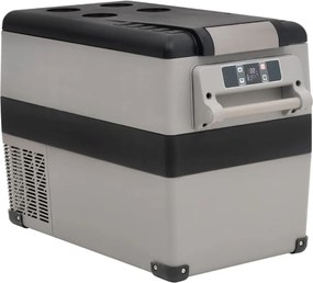 vidaXL Ladă frigorifică cu mâner, negru și gri, 35 L, PP și PE