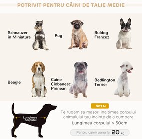 PawHut Canapea pentru Câini cu Pernă, Brațe și Spătar Gri Deschis | Aosom Romania