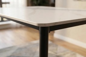 Masa dining cu blat ceramic Milano alb 140x80cm