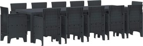 vidaXL Set de masă pentru grădină 13 pcs Antracit Plastic