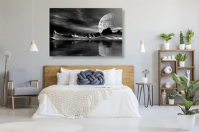 Tablou peisajul futurist în design alb-negru