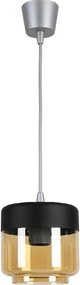 Brilagi - Lustră LED R GLASS 1xE27/60W/230V Ø 14 cm argintiu/bej fumuriu/negru