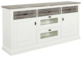 Bufet Cabana Cu 4 Usi Si 3 Sertare Alb Si Antracite ,174.4 Cm