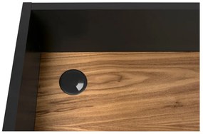 Birou TemaHome Volga, cu aspect de lemn de nuc - negru