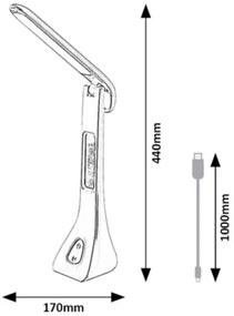 Rabalux 74042 - Lampă de birou LED AMATO, dimabilă, 7W, 4000K, albă