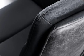 Set 2 scaune pivotante Big George, microfibra/ piele antracit