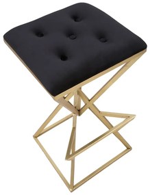 Scaun de bar negru/auriu tapițat (înălțime șezut 75 cm) Piramid – Mauro Ferretti