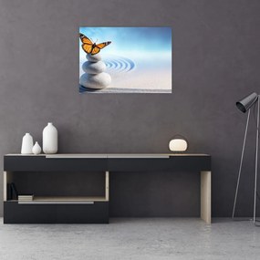 Tablou pe sticlă - Grădina Zen (70x50 cm)