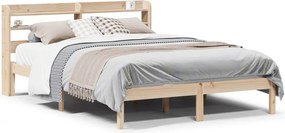 vidaXL Cadru de pat fără saltea, 135x190 cm, lemn masiv de pin