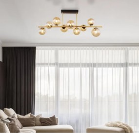 Lustra design modern Riha negru, alama