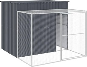 vidaXL Cușcă de câine cu țarc antracit 214x253x181 cm oțel galvanizat