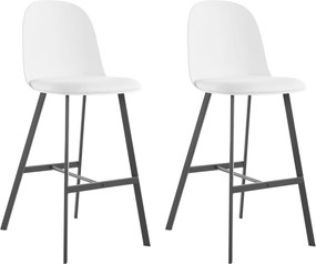 Set 2 scaune de bar Asta albe 48/57/109 cm