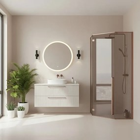 Cabina de dus DIAMOND cu cadita neagra 90x90 cm cupru periat