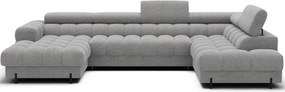 Colțar gri extensibil cu tapițerie din țesătură bouclé (cu colț pe partea dreaptă/în formă de "U") Feraria – ELTAP