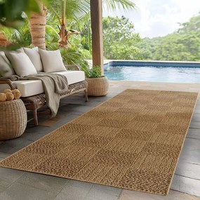 Covor tip traversă pentru interior și exterior maro 80x250 cm Timber 1405 – Ayyildiz Carpets