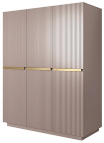 Dulap Nicole 150 cm cu două sertare - MDF roz antichizat / mânere aurii