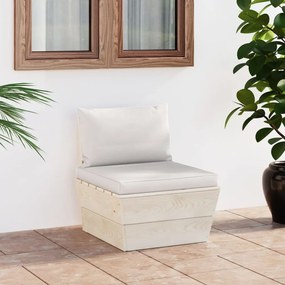 3063362 vidaXL Canapea de grădină din paleți, de mijloc, cu perne, lemn molid