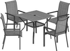 Outsunny scaune și masă de exterior din lemn și metal | Aosom Romania