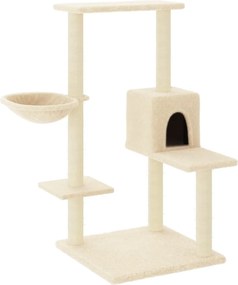 vidaXL Ansamblu de pisici cu stâlpi din funie de sisal, crem, 95 cm