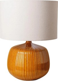 Lampa de masa, din ceramica cu abajur din in, D36cm, Estria