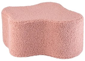 Puf de copii roz cu tapițerie din țesătură bouclé Cloud – Wigiwama