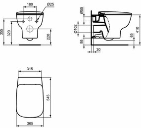 Vas wc suspendat Ideal Standard Esedra Aquablade