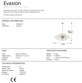 Lustra design ultra-modern Evasion auriu SV-381635