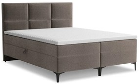 Pat boxspring maro cu spațiu de depozitare 160x200 cm Pakalana – Makamii