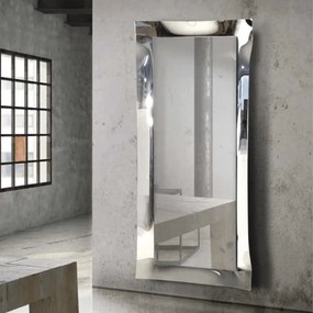 Oglinda Waves, rama sticla, pe suport metalic - ARGINTIU - 170 CM / 67 CM