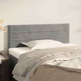 346124 vidaXL Tăblie de pat, gri deschis, 90x5x78/88 cm, catifea