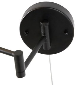 Oglindă de perete de design negru cu LED reglabil IP44 cu cablu de tragere - Vicino