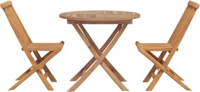 vidaXL Set de masă pentru grădină 3 pcs Maro Lemn Solid de Acacia