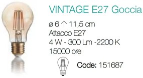 Bec LED VINTAGE E27 4W GOCCIA 151687