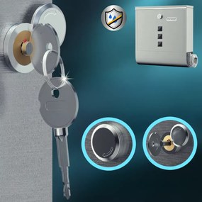 Monzana Cutie poștală cu tub pentru ziare POST, 30,5x10x33,5cm, argintiu