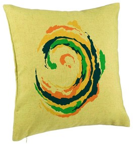 Perna Decorativa, Model Spirala, MuIicolor, 40x40 cm, Verde, Husa Detasabila, Burduf