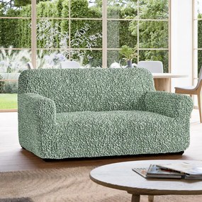 Huse bielastice FUCO bumbac bio mentă fotoliu dublu (l. 120 - 160 cm)