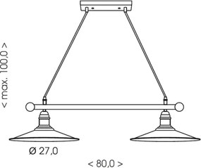 Brilagi - Lustră suspendată pe cablu FORGE 2xE27/60W/230V maro