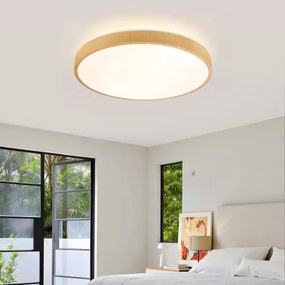 Brilagi-LED Corp de iluminat dimabil GLASS POOL DOUBLE LED/60W/230V 50 cm, decor lemn + telecomandă