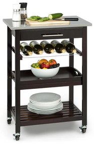 Klarstein Vermont, cărucior de servire, cărucior de bucătărie, 5 niveluri, lemn, oțel inoxidabil, mobil