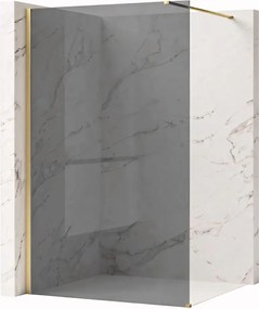 Paravan de dus fumuriu Rea Flexi Grey 80 cm auriu periat