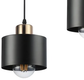 Lustră pe cablu 3xE27/35W/230V negru/auriu