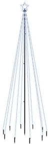 Brad de Craciun, 310 LED-uri, alb rece, 300 cm, cu tarus 1, Alb rece, 300 x 100 cm