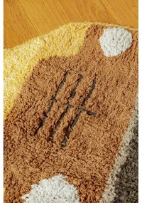 Covor pentru copii galben ocru lavabil, țesut manual din bumbac 90x130 cm School Bus – Lorena Canals