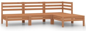 vidaXL Set mobilier de grădină, 4 piese, maro miere, lemn masiv de pin