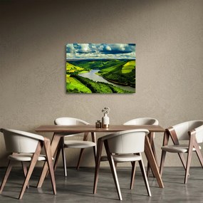 Tablou pe sticlă - Peisaj verde (70x50 cm)