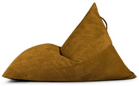 Fotoliu bean bag galben muștar cu tapițerie din catifea reiată Razzmatazz – SLOWDOWN