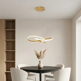 Brilagi - LED cu dimmer. Lampă suspendată pe cablu INFINITY LED/55W/230V 50x50 cm, finisaj auriu + telecomandă